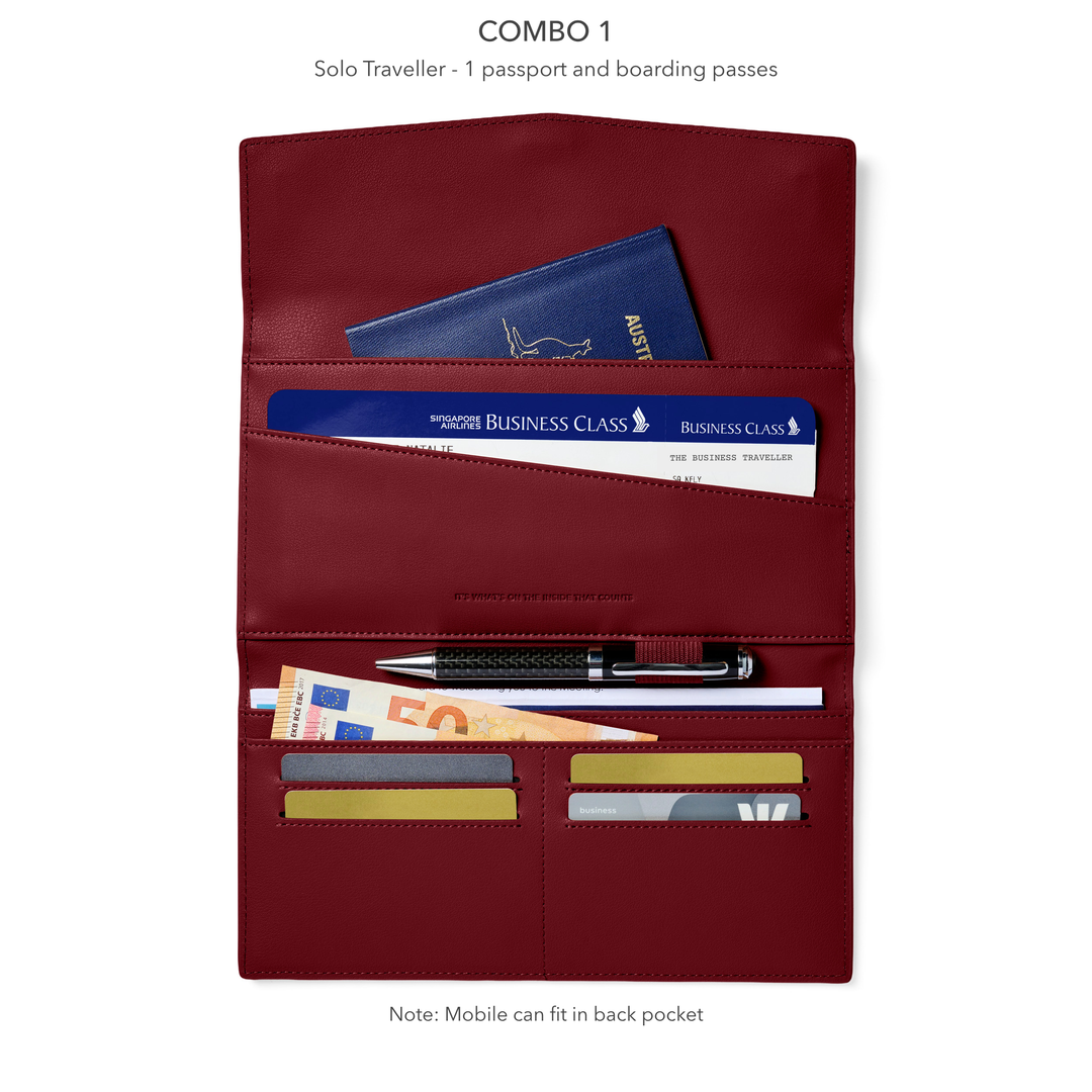The Traveller 2.0 - Burgundy Wallet Fox and Leo