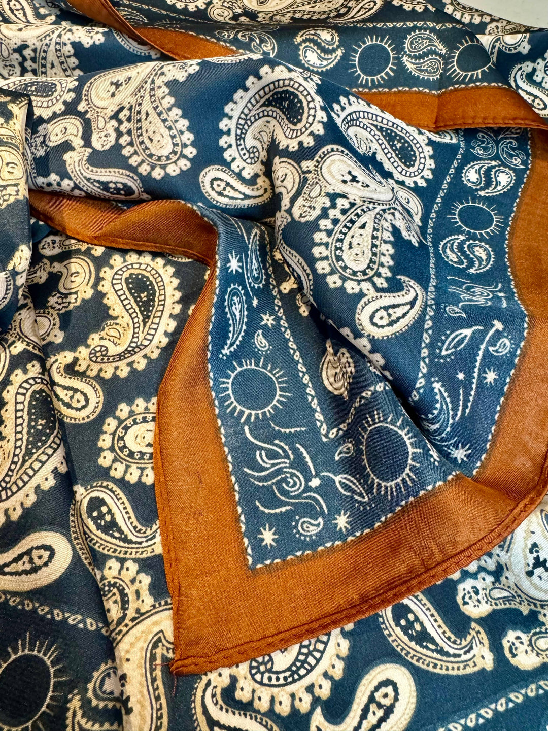Western Paisley Silk Scarf Bandana accessories Stanleyandstone