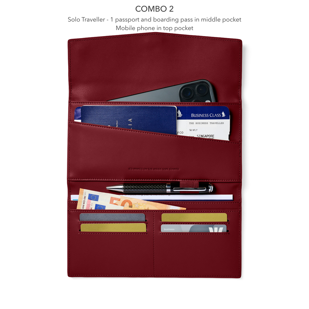The Traveller 2.0 - Burgundy Wallet Fox and Leo