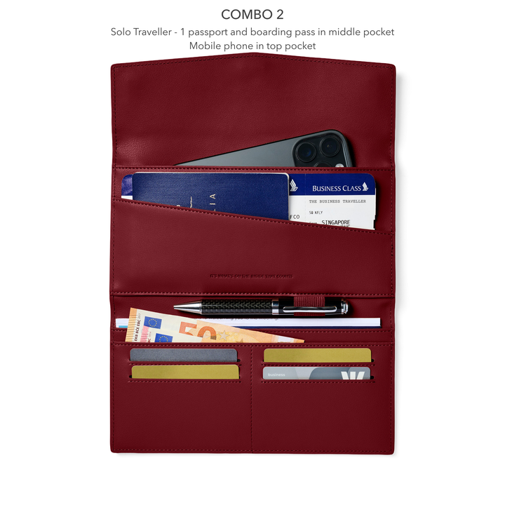 The Traveller 2.0 - Burgundy Wallet Fox and Leo