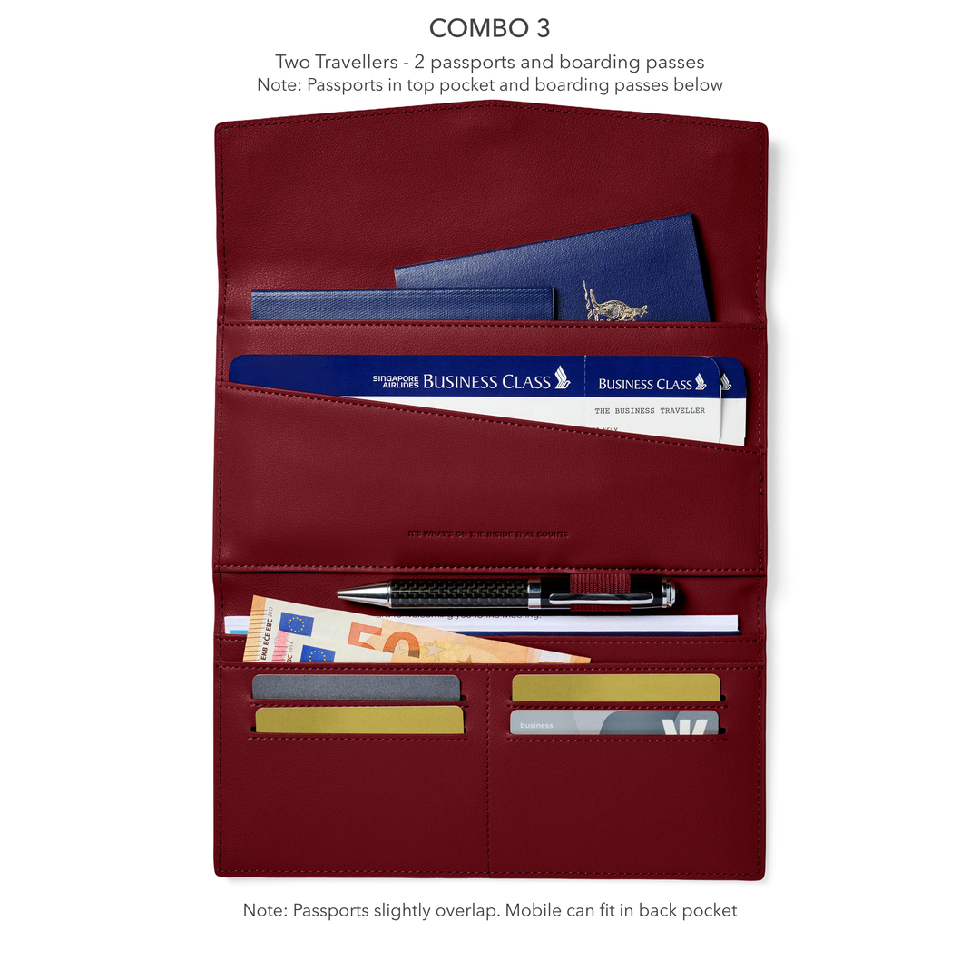 The Traveller 2.0 - Burgundy Wallet Fox and Leo