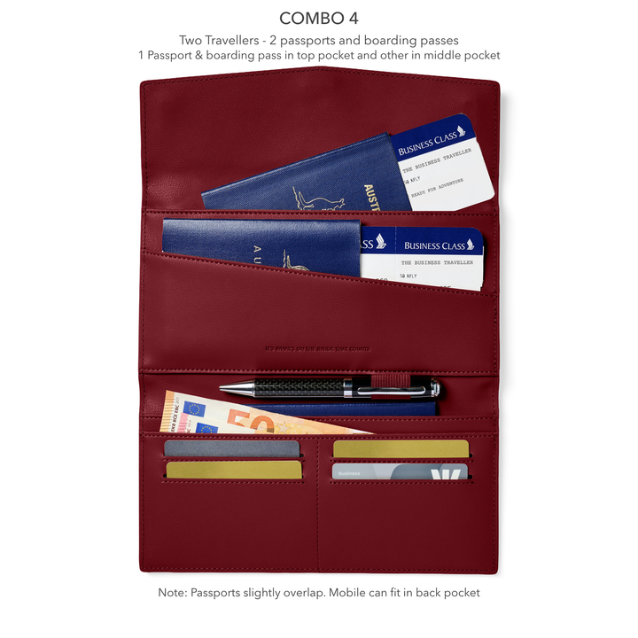 The Traveller 2.0 - Burgundy Wallet Fox and Leo