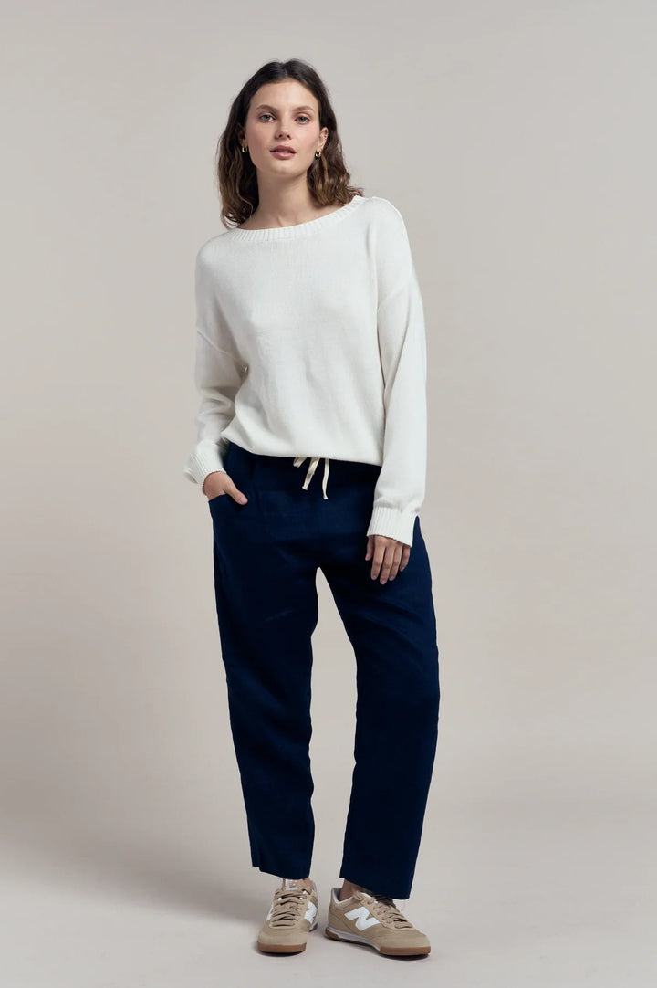 Lux Linen Pants - Navy
