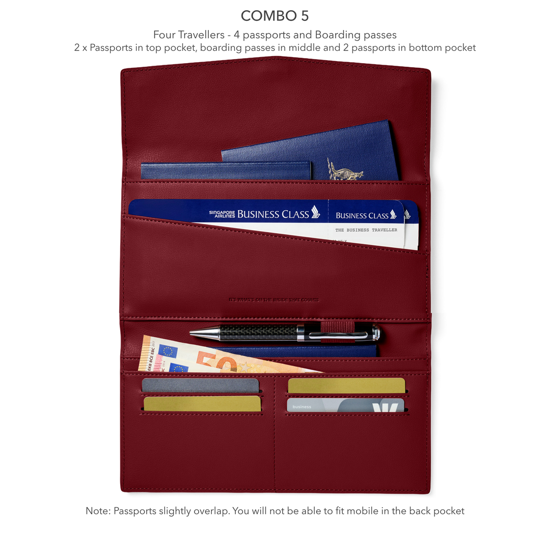 The Traveller 2.0 - Burgundy Wallet Fox and Leo