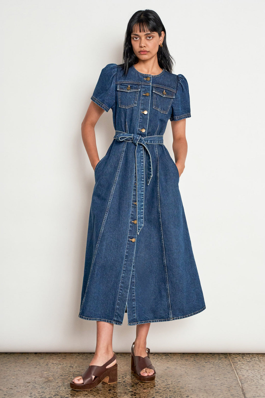 allude dress - indigo denim Zoe Kratzmann
