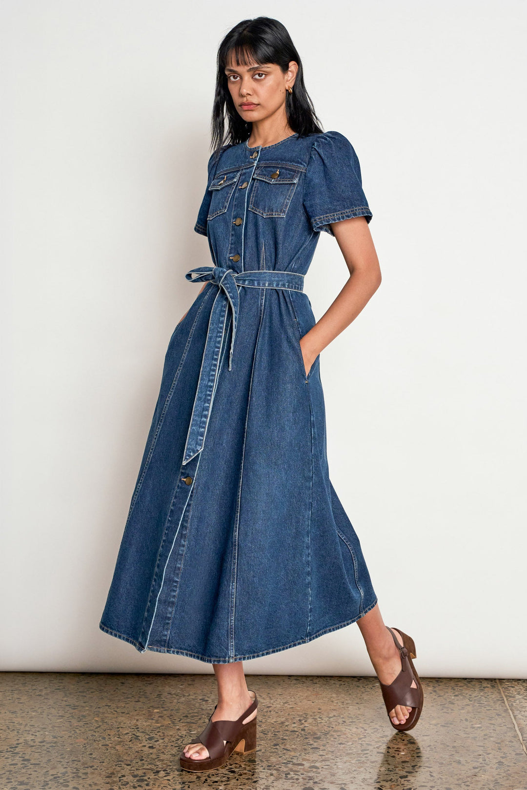 allude dress - indigo denim Zoe Kratzmann