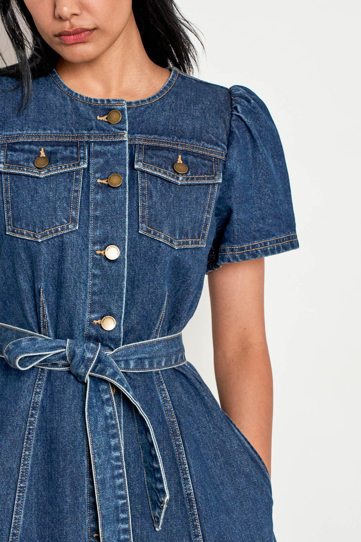 allude dress - indigo denim Zoe Kratzmann