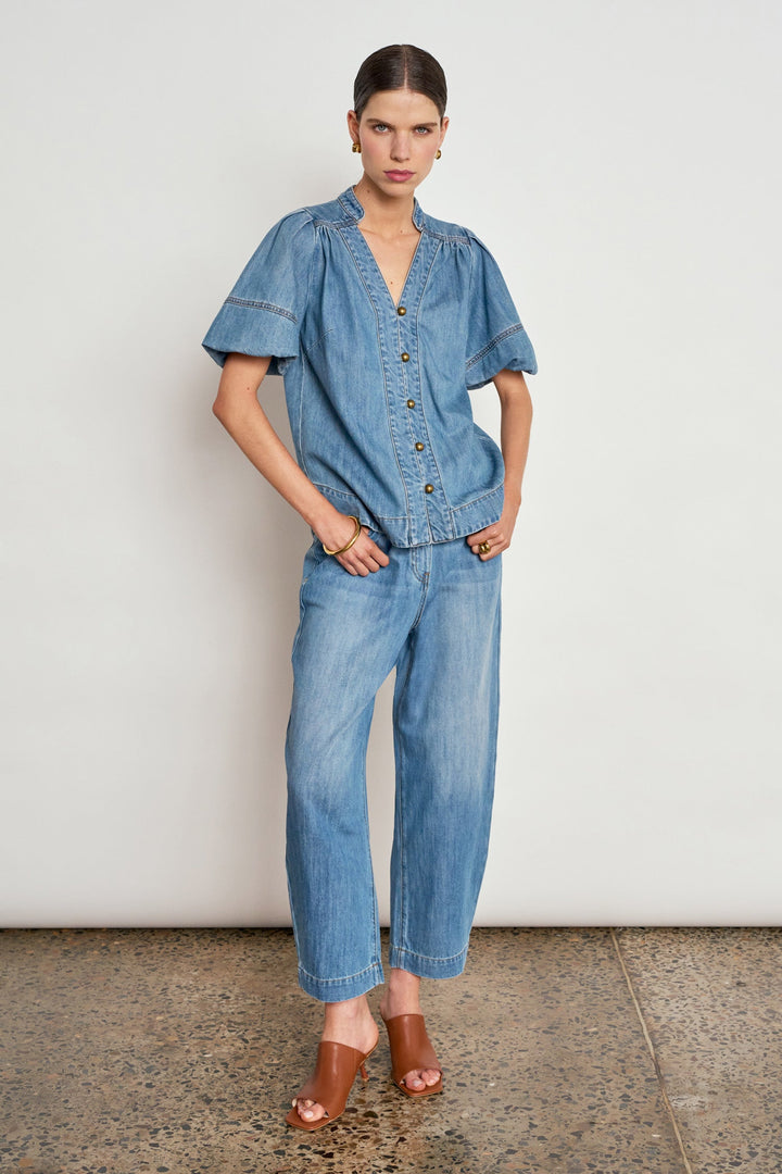 ascend pant - mid wash denim