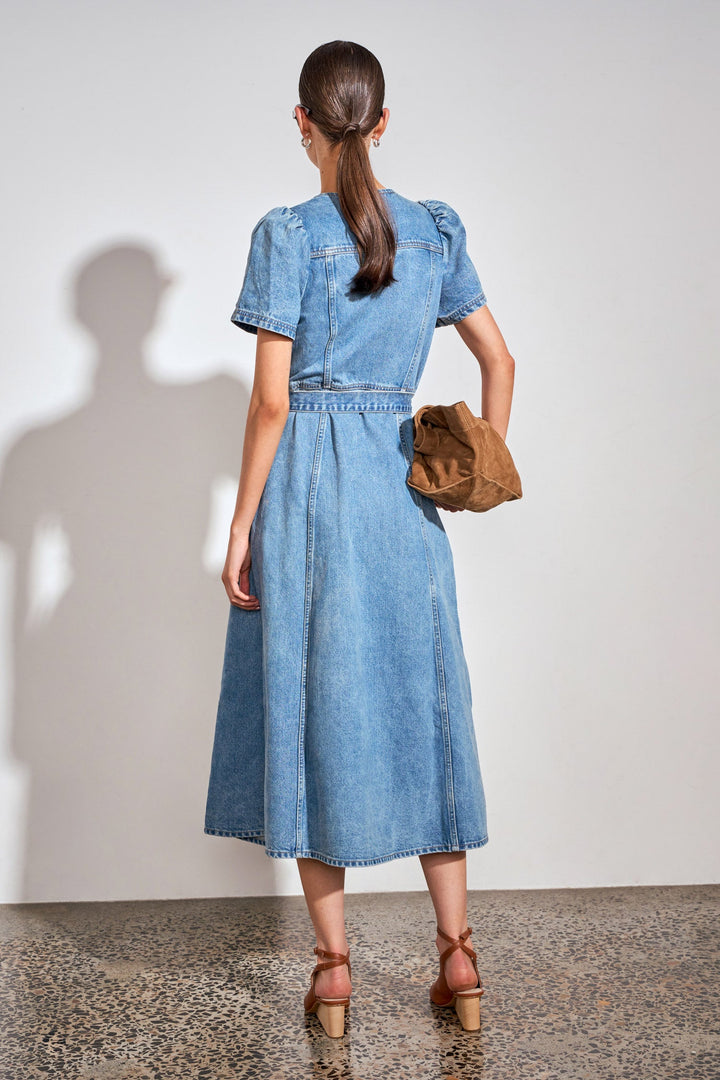 allude dress - mid denim
