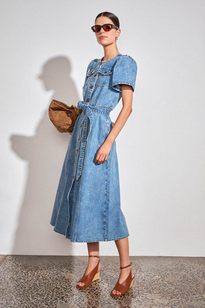 allude dress - mid denim