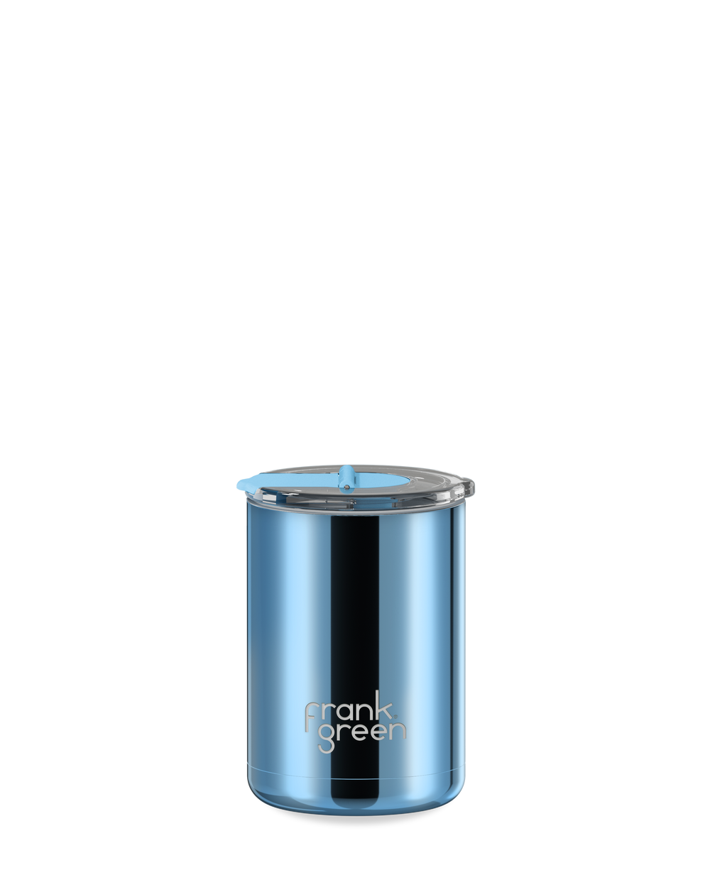 Chrome Ceramic Coffee Cup with Hinged Screw Lid - 12oz / 355ml