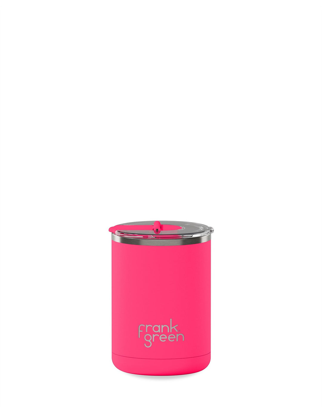 12Oz Ceramic Coffee Cup with Hinged Lid - Neon Pink coffee cup Frank Green