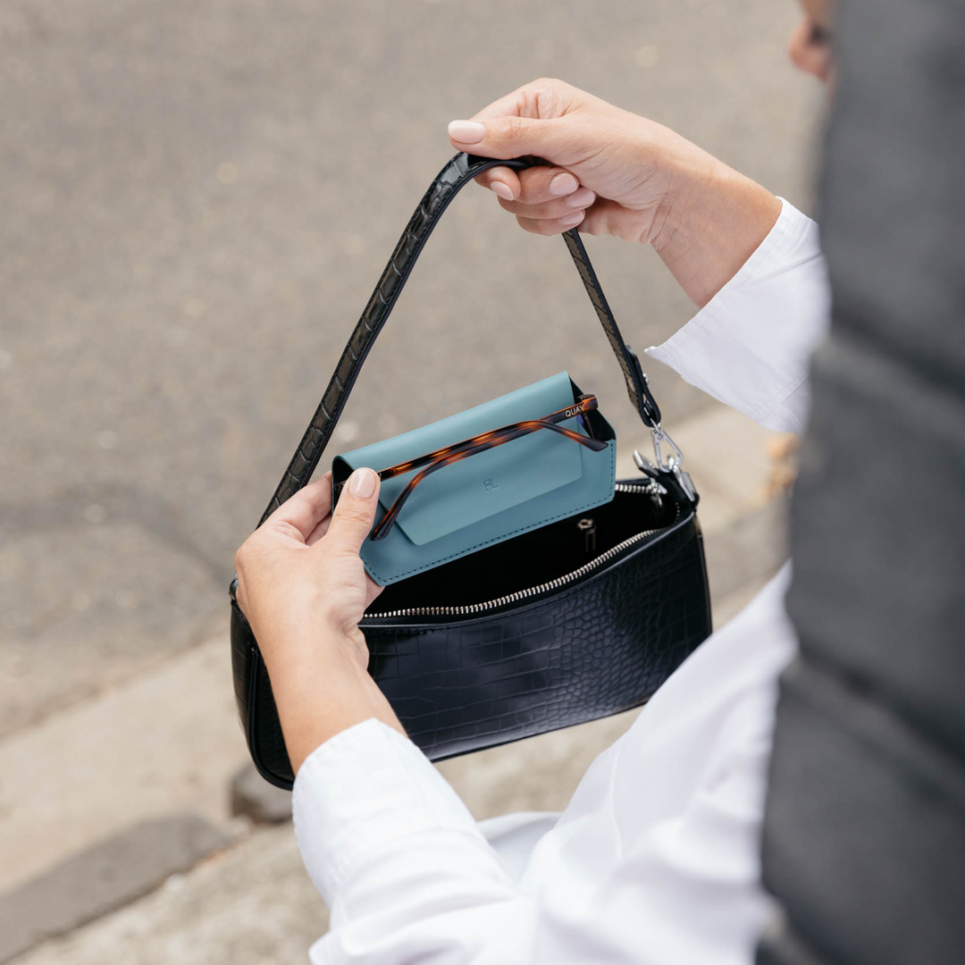 Fox and Leo glasses case - Teal Fox and Leo