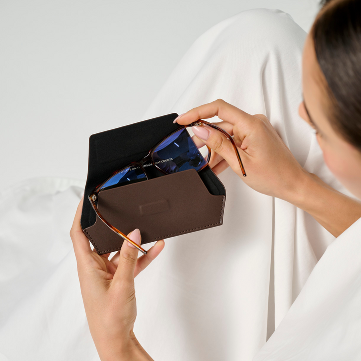 Fox and Leo glasses case - Chocolate Fox and Leo