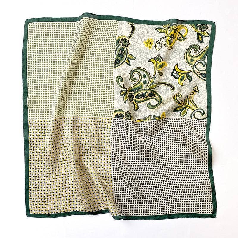 Polka Dot Paisley Pattern Patchwork silk scarf accessories Stanleyandstone