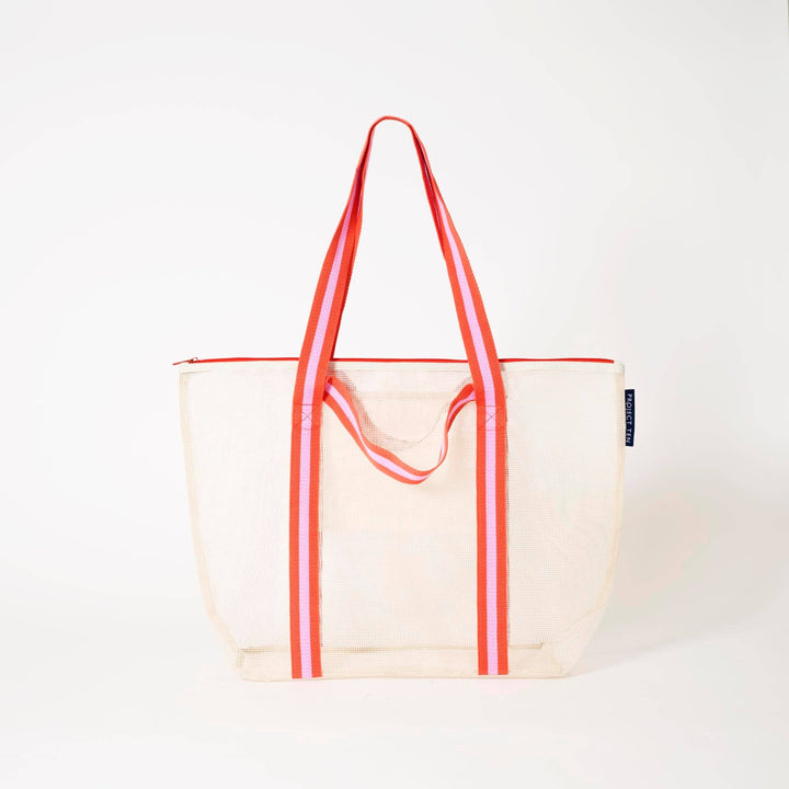 Mesh Zip Medium Tote – Ecru Project Ten Pty Ltd