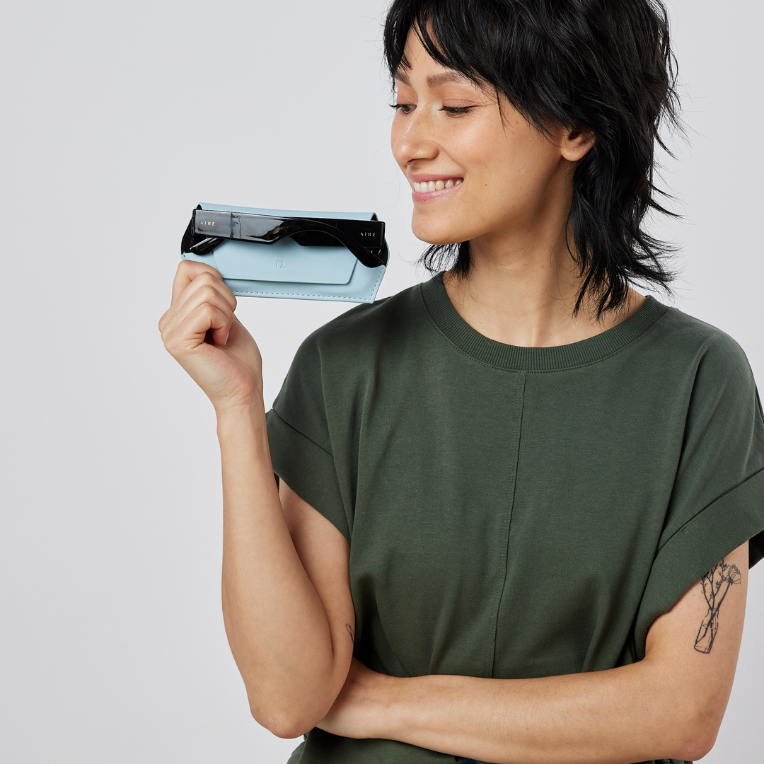 Fox and Leo glasses case - Sky Blue Fox and Leo