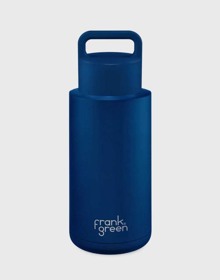34oz / 1 Ltr Stainless Steel Ceramic Reusable bottle (Grip Finish) - deep ocean Drink Bottles Frank Green