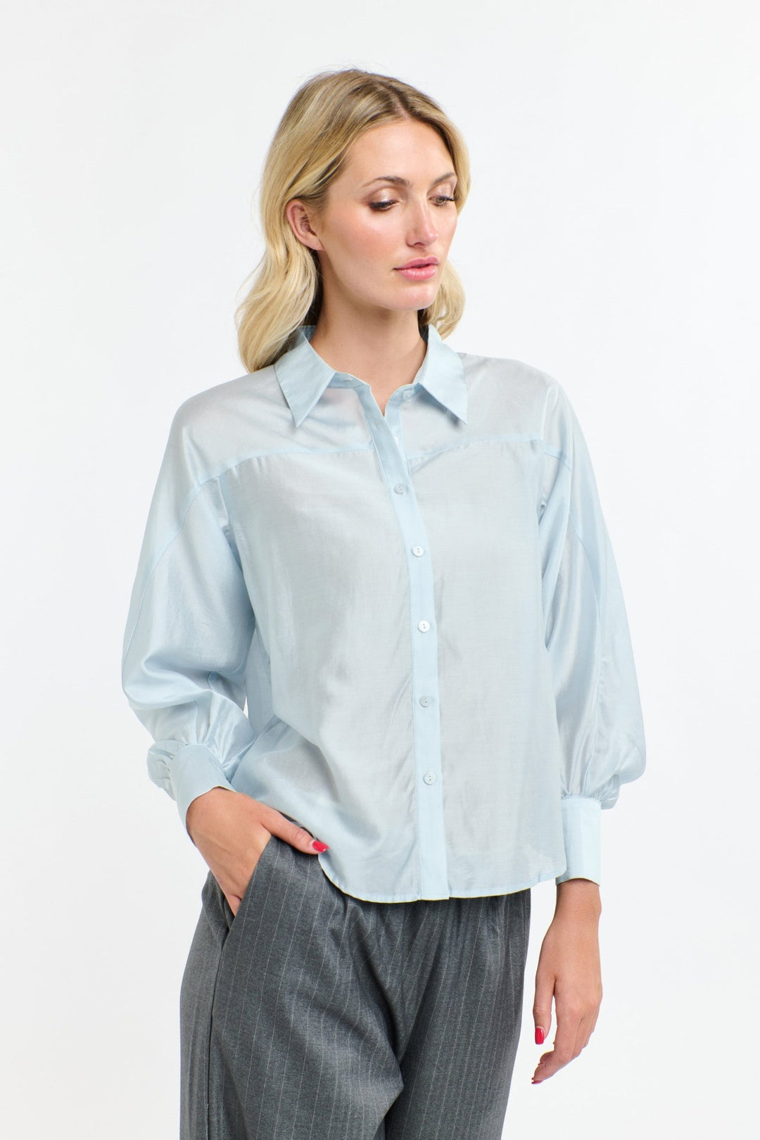 365 Days Annabelle Tencil Shirt - Provence Blue blouse 365 days