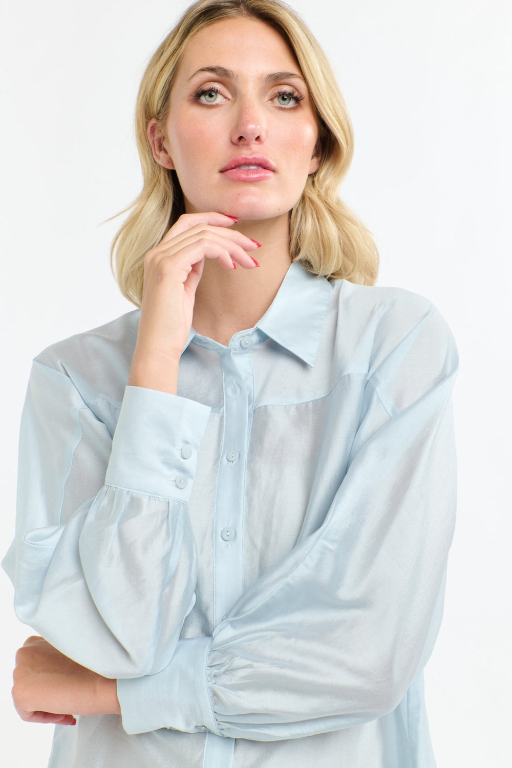 365 Days Annabelle Tencil Shirt - Provence Blue blouse 365 days
