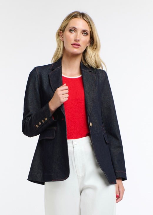 365 days Dark Denim Blazer - red trim Coats & Jackets 365 days