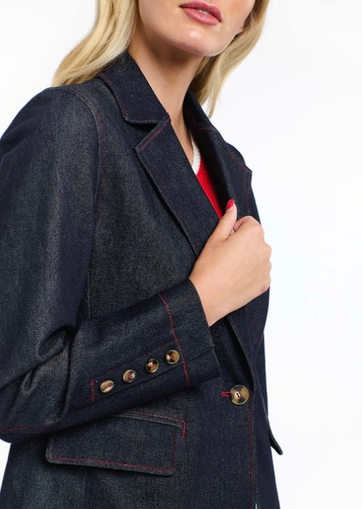 365 days Dark Denim Blazer - red trim Coats & Jackets 365 days