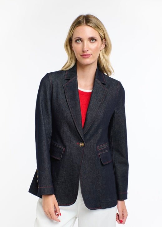 365 days Dark Denim Blazer - red trim Coats & Jackets 365 days