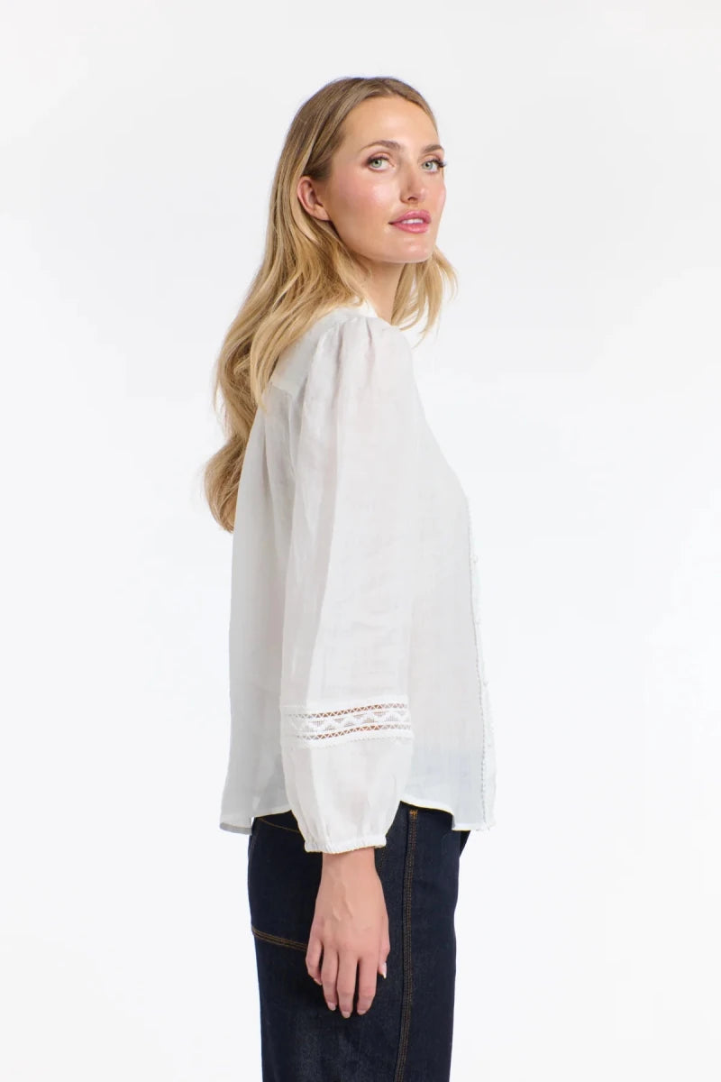 365 Days Elodie Lace Shirt - White Blouse 365 days