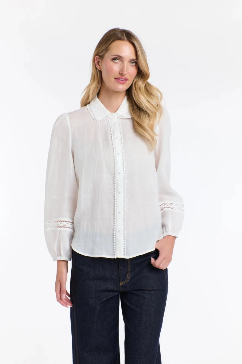 365 Days Elodie Lace Shirt - White Blouse 365 days