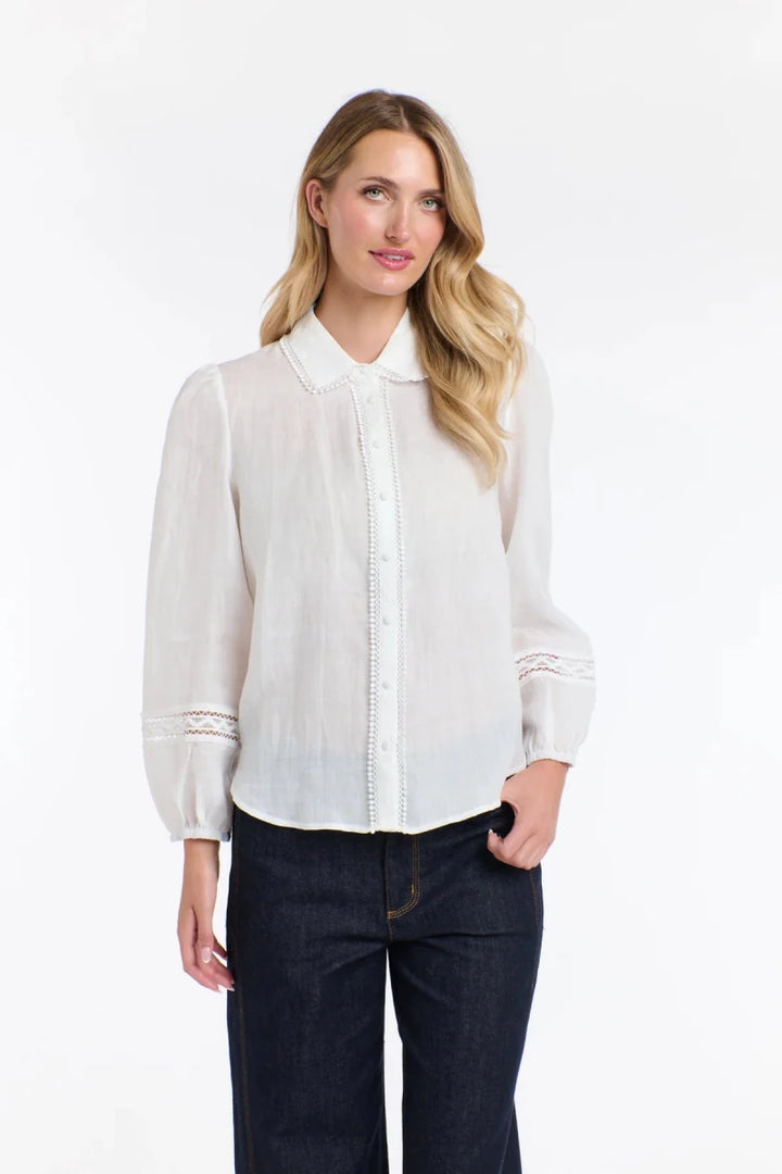 365 Days Elodie Lace Shirt - White Blouse 365 days