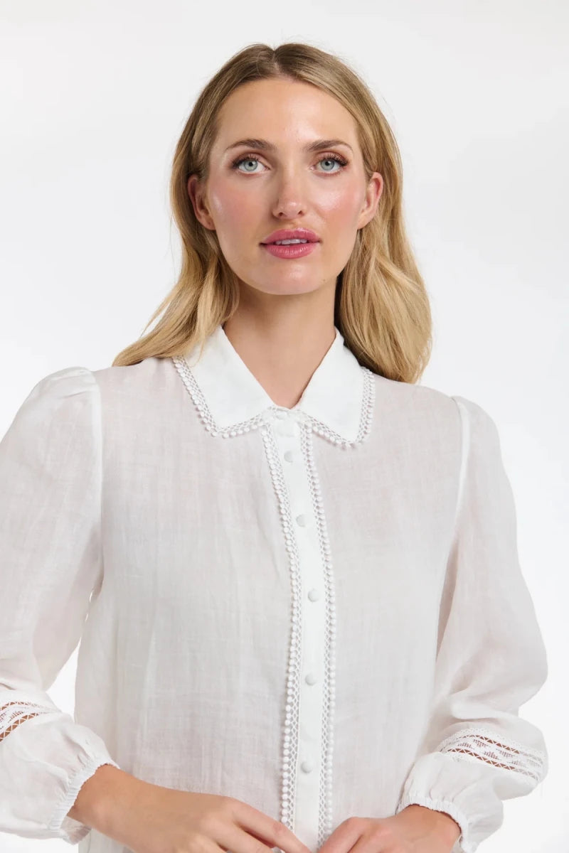 365 Days Elodie Lace Shirt - White Blouse 365 days