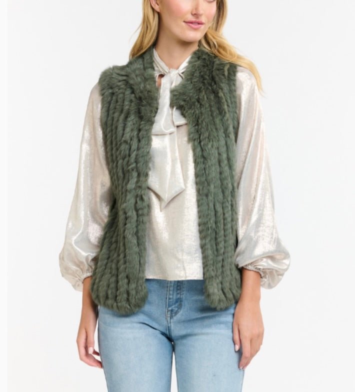 365 Days Fur Vest - Sage Coats & Jackets 365 days