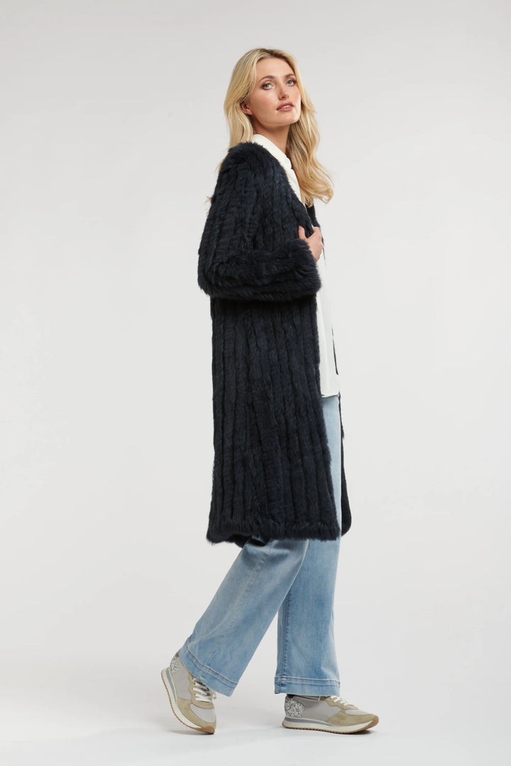 365 Days LONG Black Rabbit Fur Coat Fur Coat 365 days