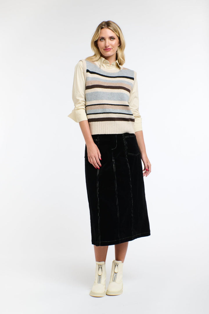 365 days Phoebe Stripe Vest - natural Stripe knit 365 days