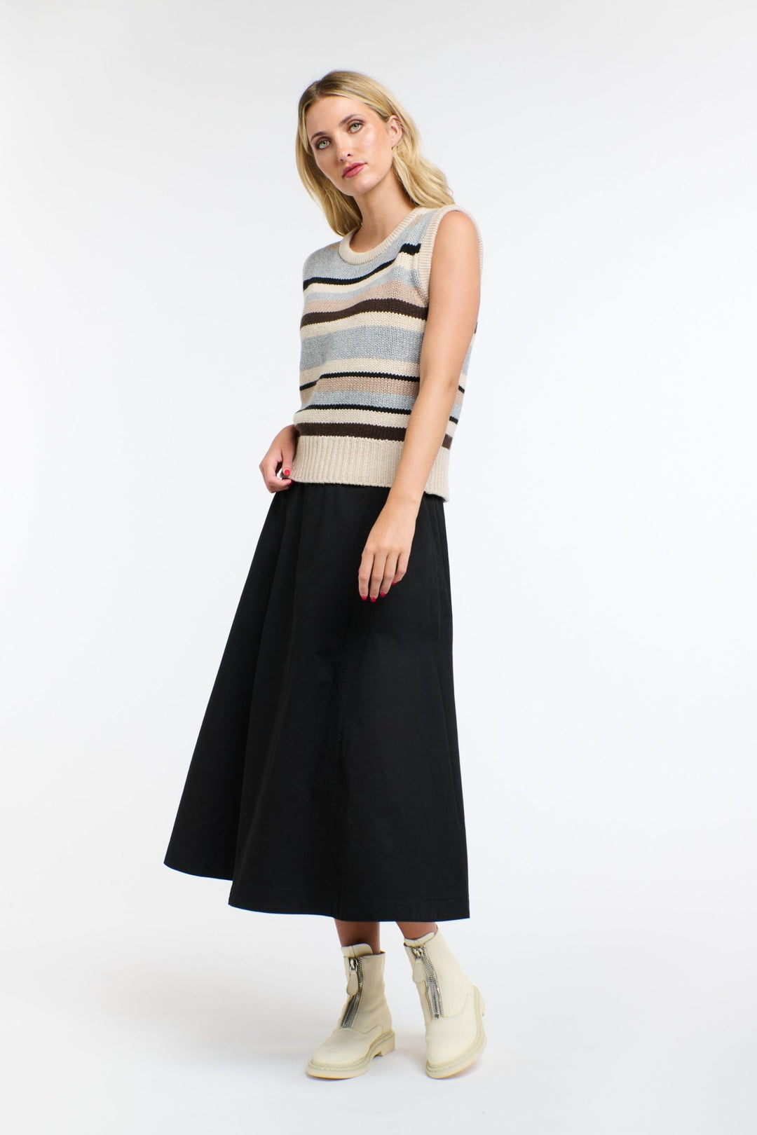 365 days Phoebe Stripe Vest - natural Stripe knit 365 days