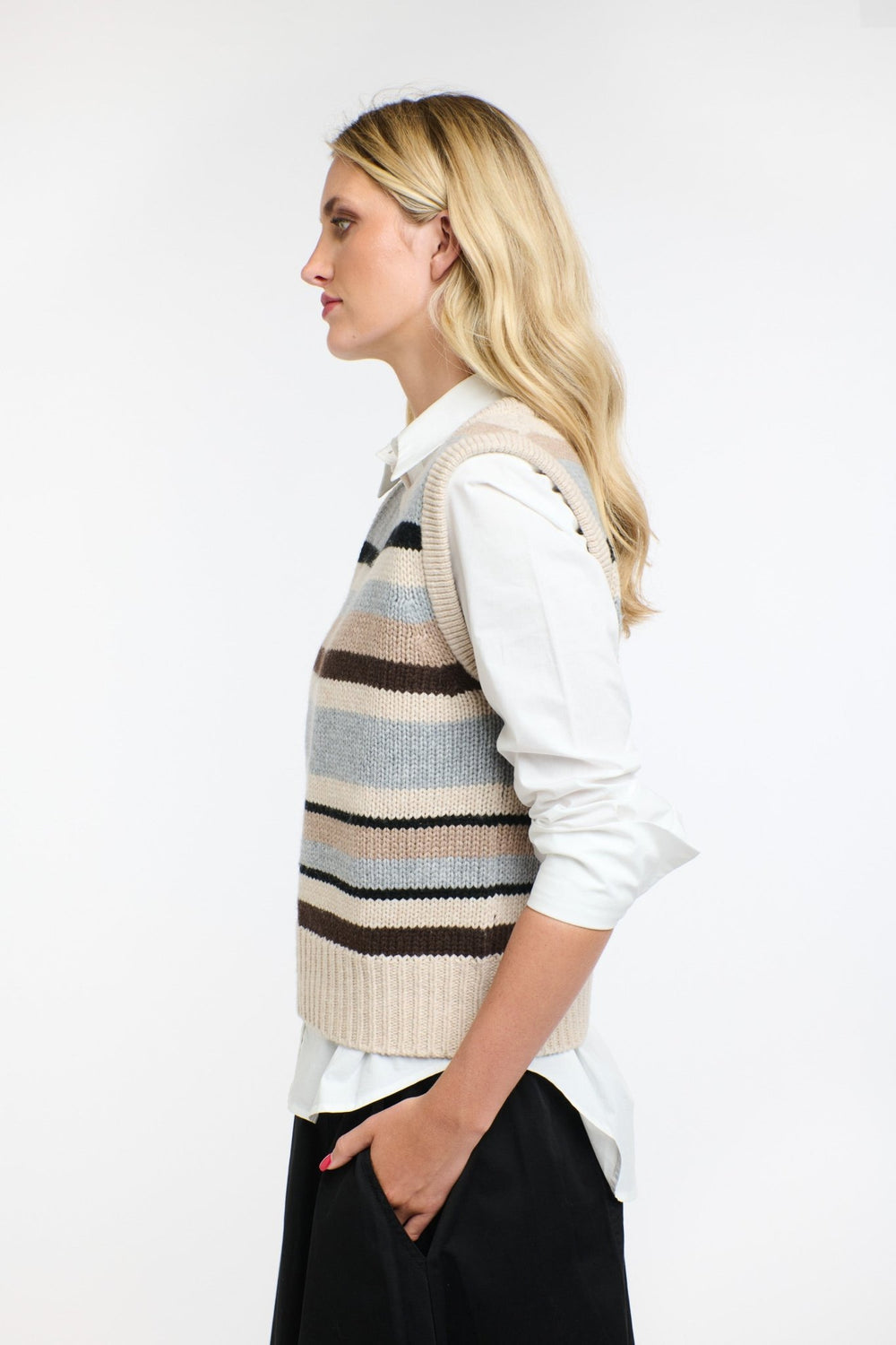 365 days Phoebe Stripe Vest - natural Stripe knit 365 days