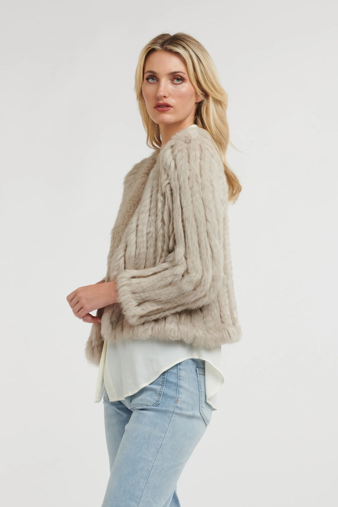 365 DAYS Short Fur Jacket - Stone Coats &amp; Jackets 365 days