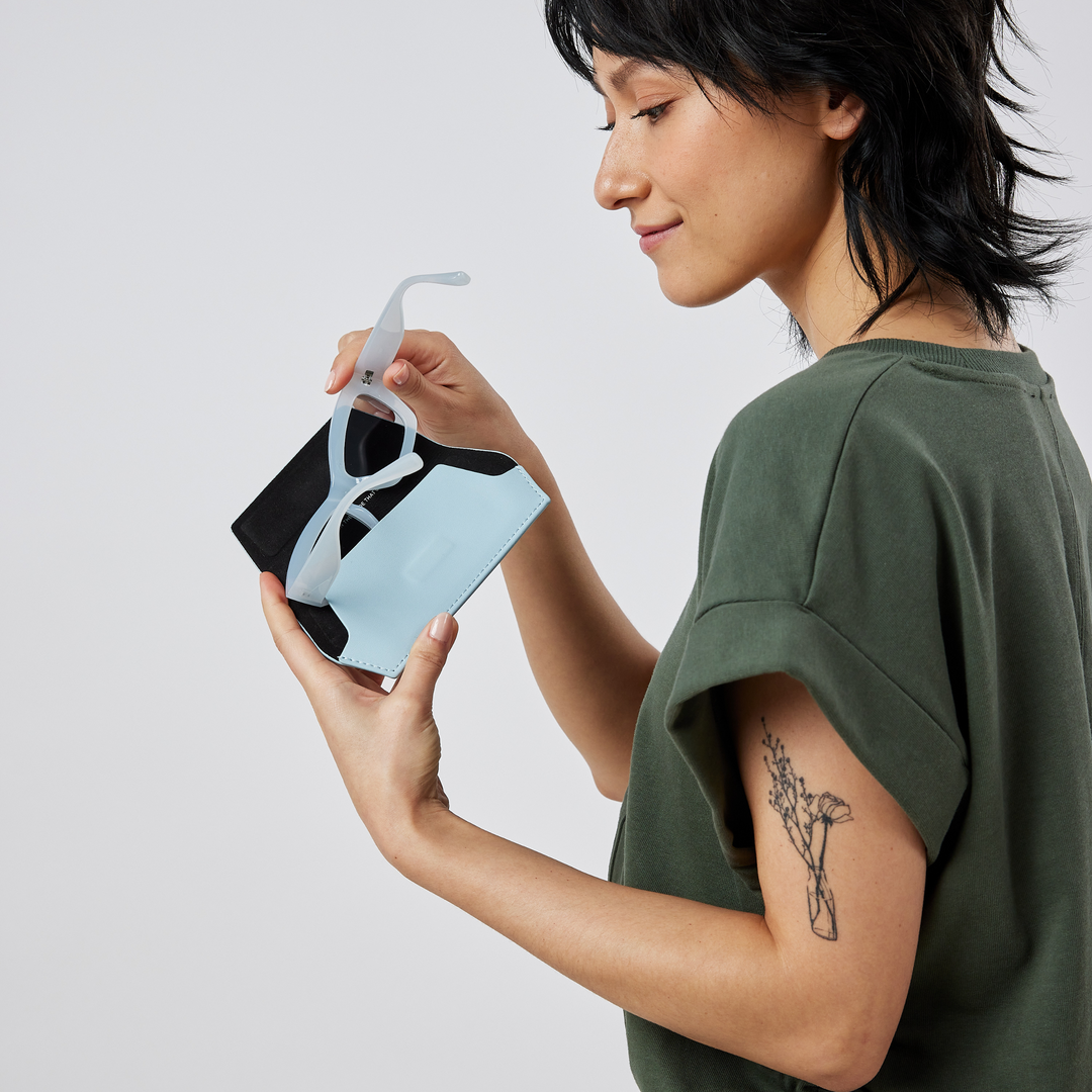 Fox and Leo glasses case - Sky Blue Fox and Leo