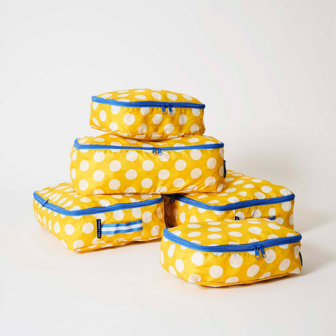 Packing Cube Set – Yellow Polka Dot Project Ten Pty Ltd