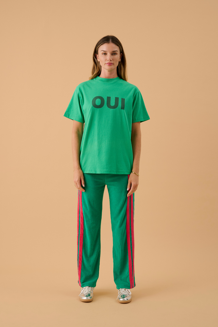 Parisienne Tee Tropical Green Tee shirt Araminta James