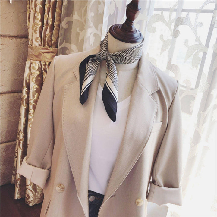 Chidori Grid 100% mulberry Silk Scarf accessories Stanleyandstone
