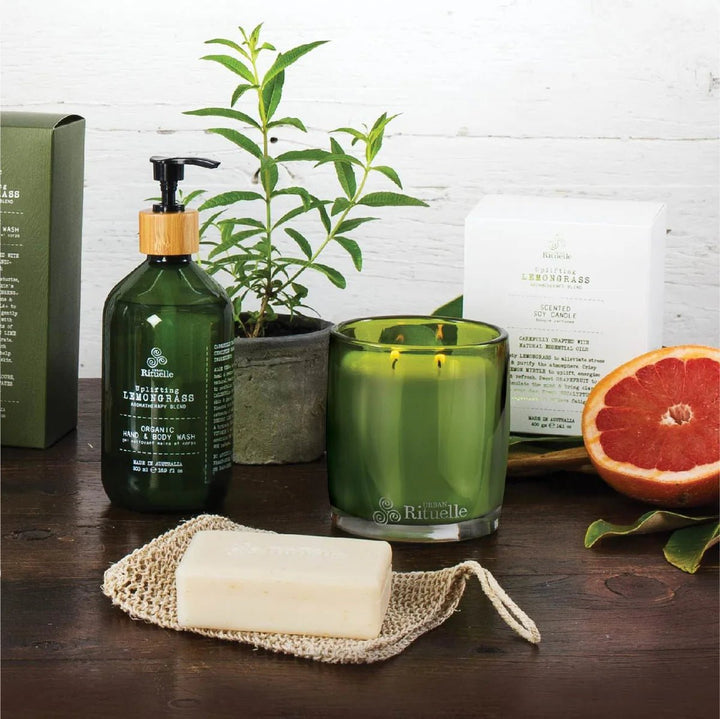 400gm Soy Candle - Uplifting Lemongrass Candles Urban Rituelle