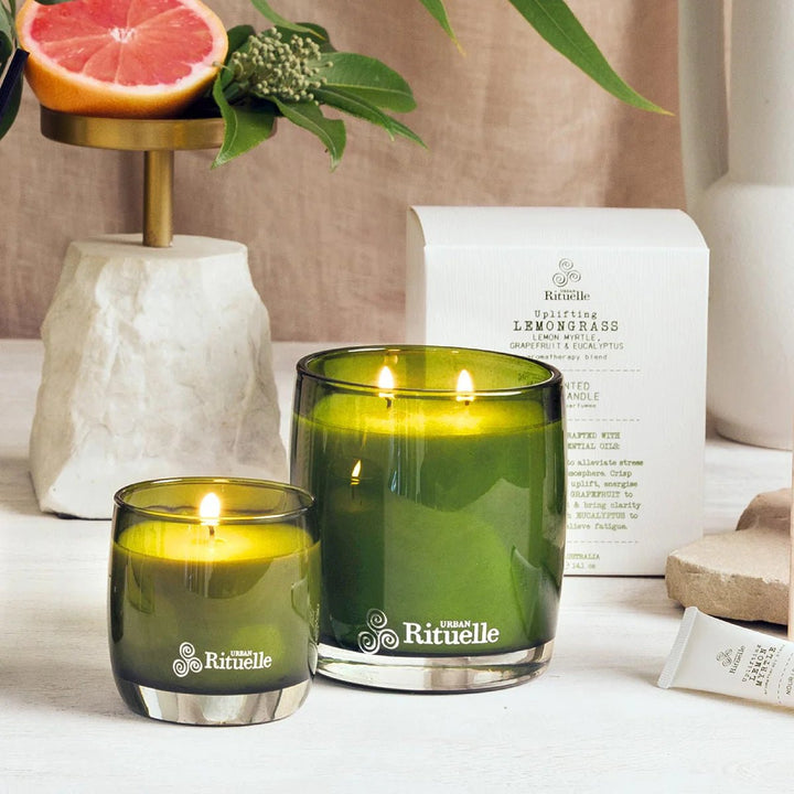 400gm Soy Candle - Uplifting Lemongrass Candles Urban Rituelle