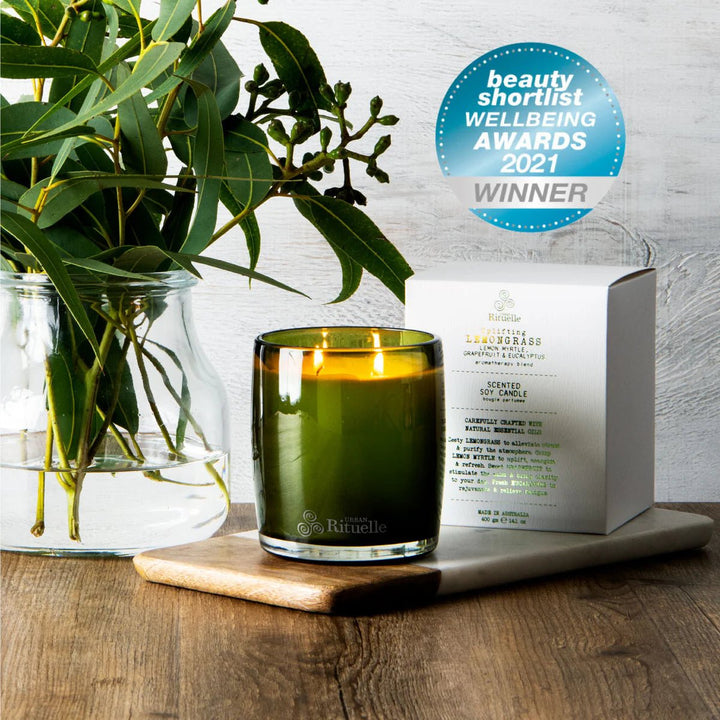 400gm Soy Candle - Uplifting Lemongrass Candles Urban Rituelle