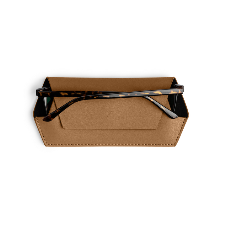 Slimline Glasses Case - Tan glasses case Fox and Leo