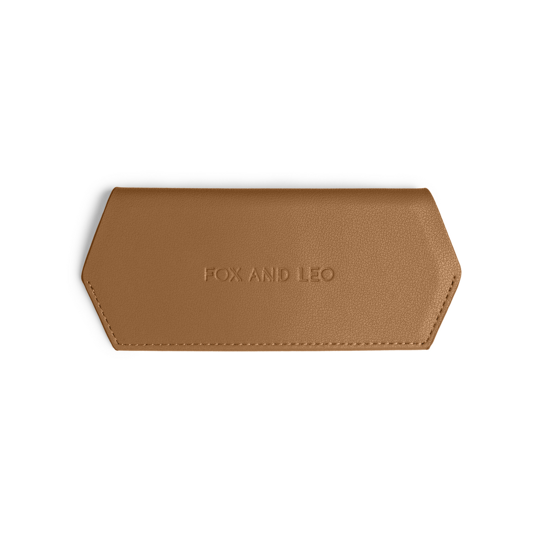 Slimline Glasses Case - Tan glasses case Fox and Leo