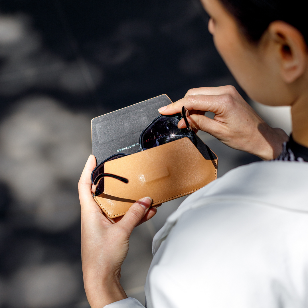Slimline Glasses Case - Tan glasses case Fox and Leo