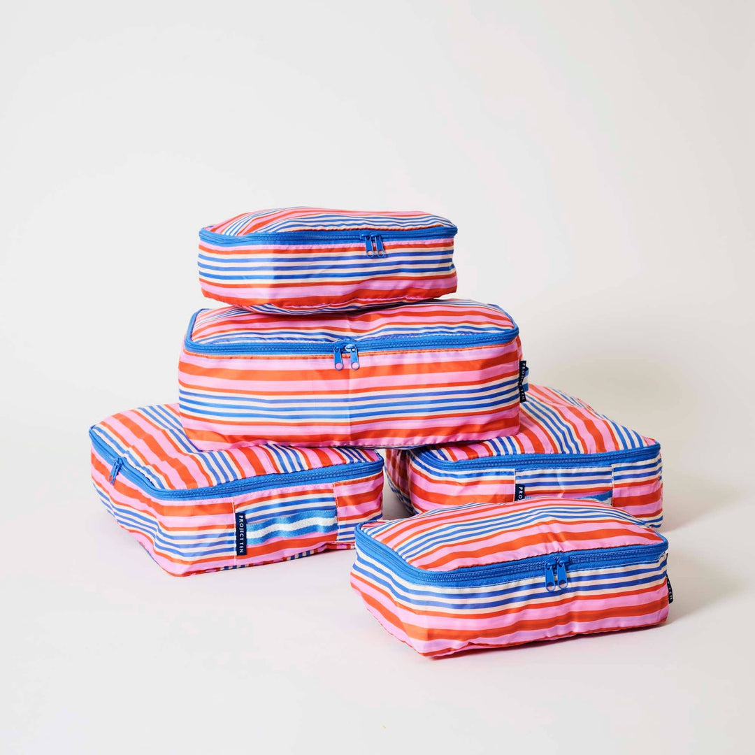 Packing Cube Set – Capri Stripe travel Project Ten
