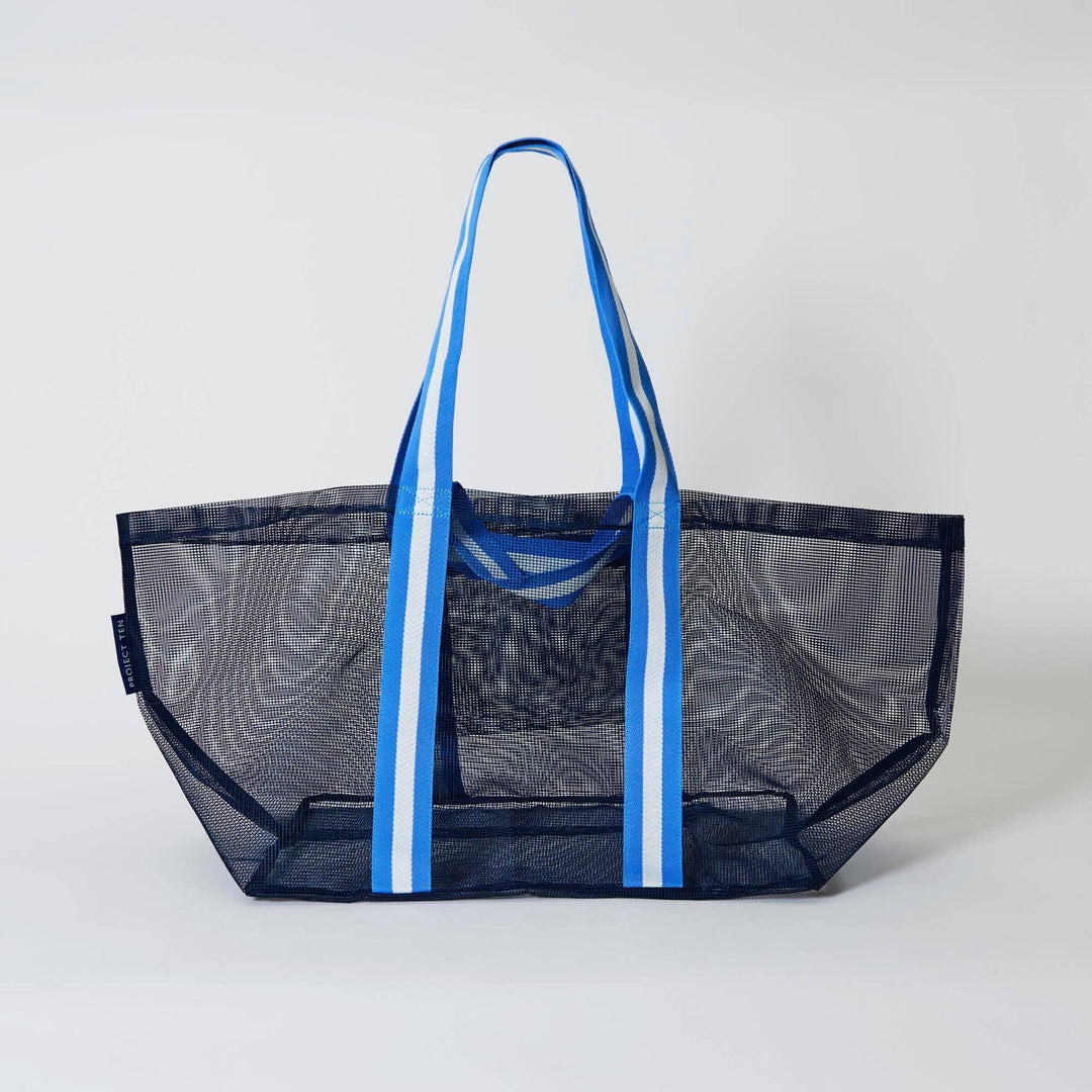 Mesh Oversized Tote – Navy