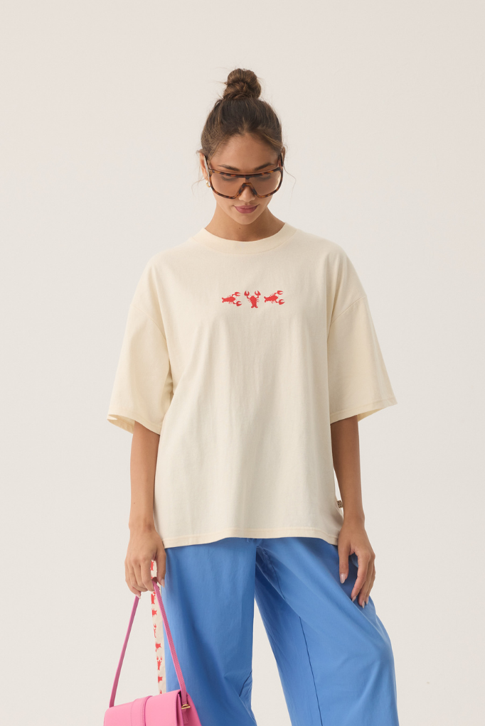 Lobster Oversized Tee Natural Araminta James